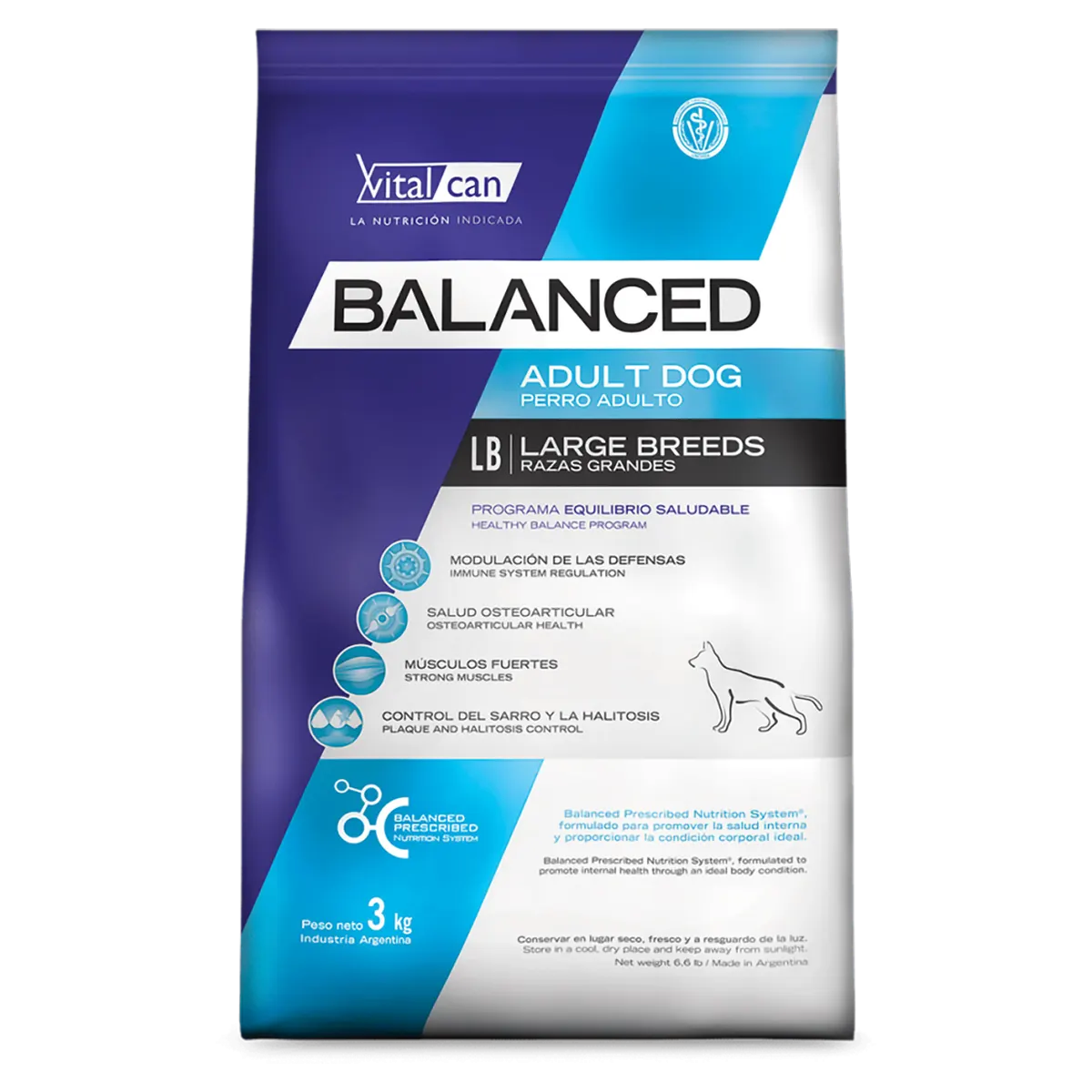 VITALCAN BALANCED PERRO ADULTO RAZA GRANDE 20kg.