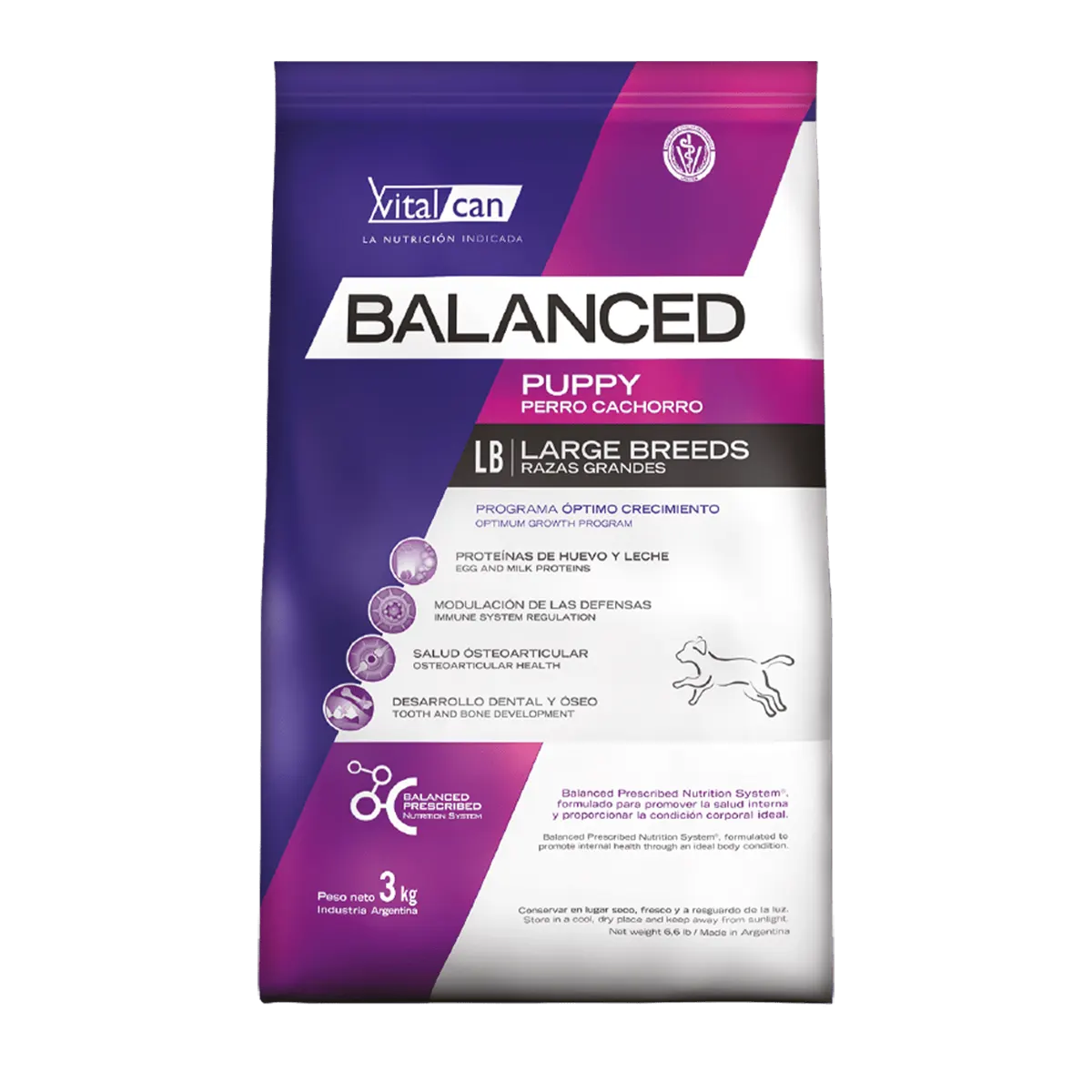 VITALCAN BALANCED PERRO CACHORRO RAZA GRANDE 20kg.