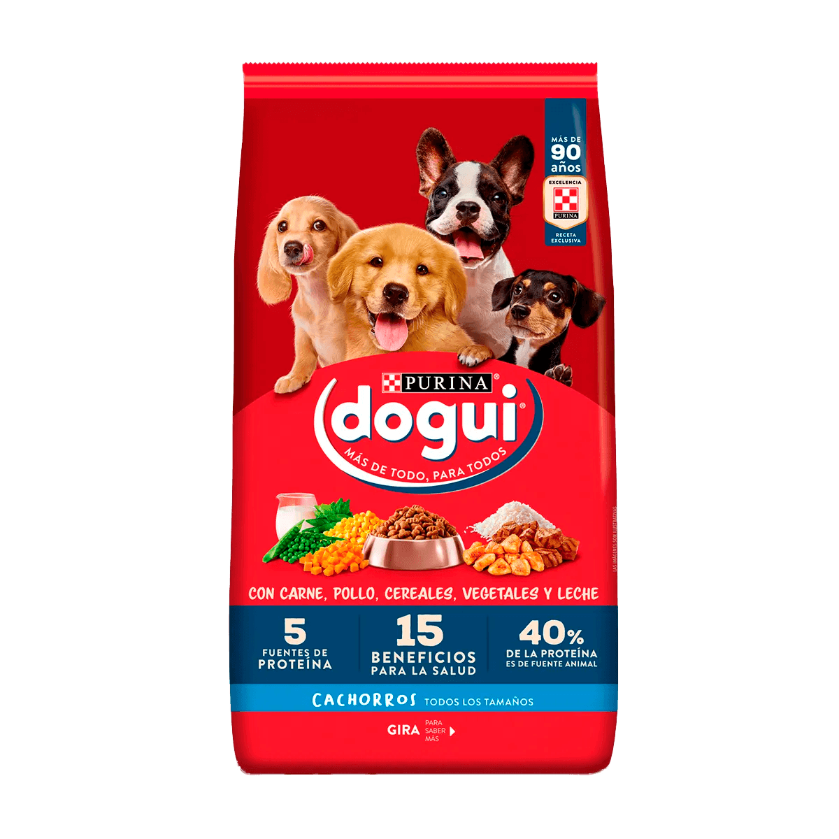 Dogui® Cachorros con carne, pollo, cereales, vegetales y leche 21kg.